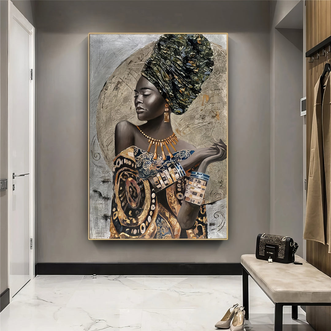 Black African Woman Abstract Painting