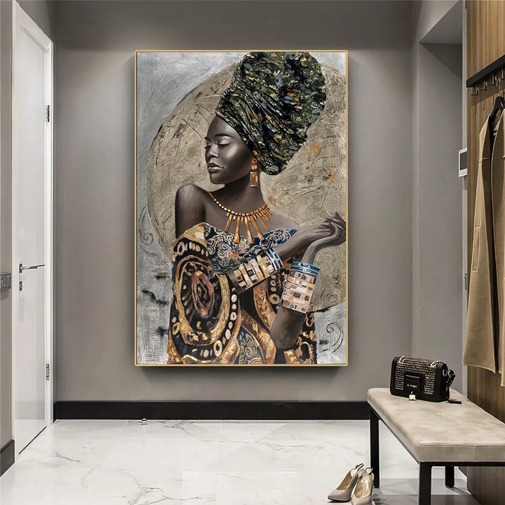Black African Woman Abstract Painting