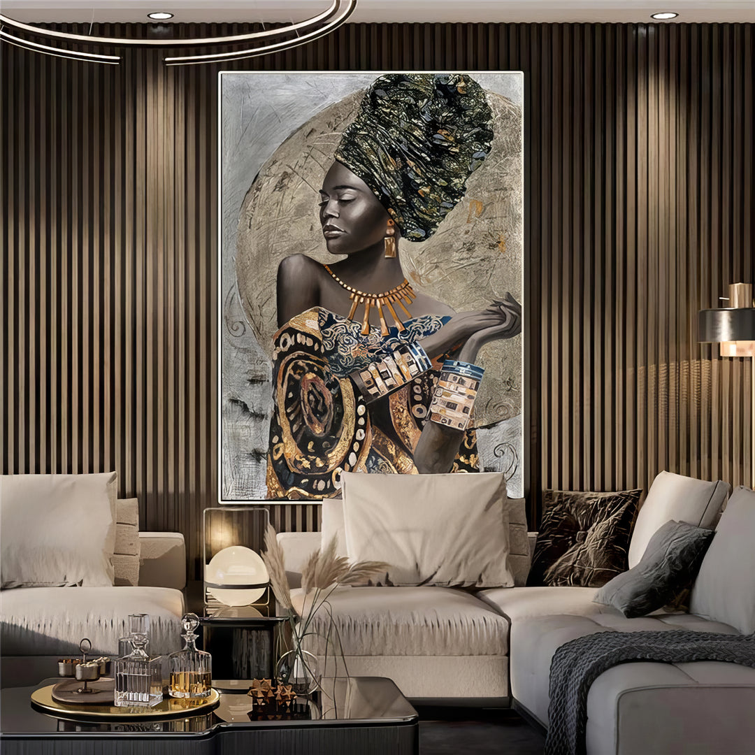 Black African Woman Abstract Painting