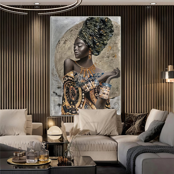 Black African Woman Abstract Painting