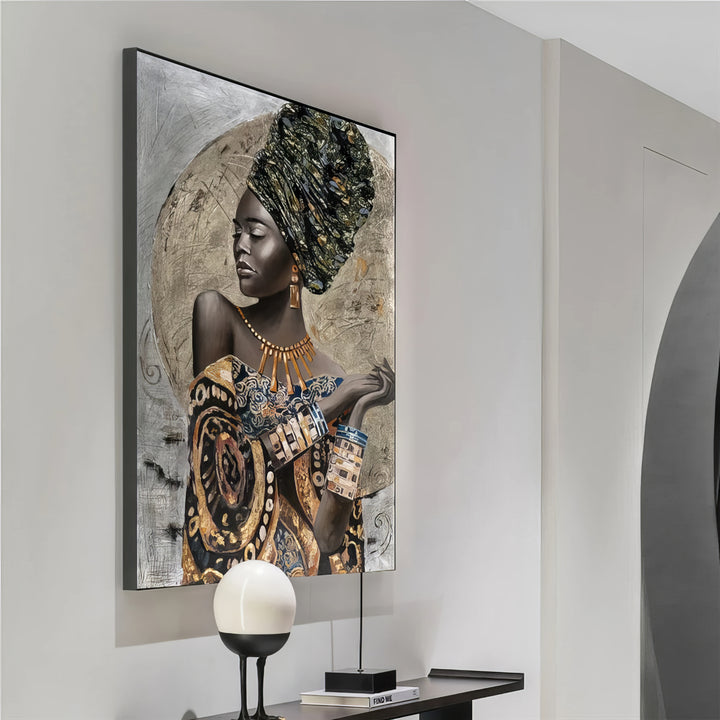 Black African Woman Abstract Painting