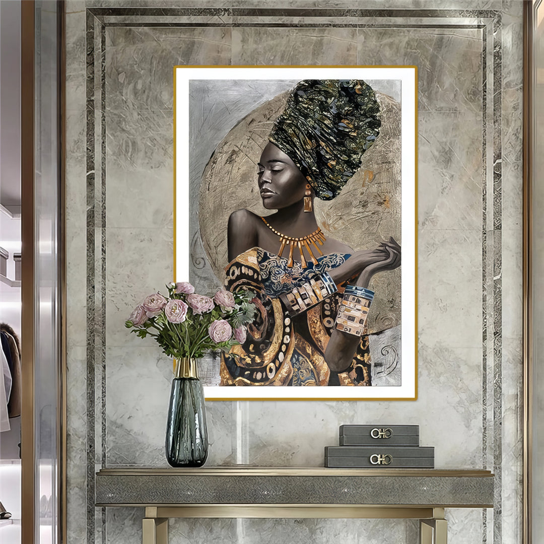 Black African Woman Abstract Painting