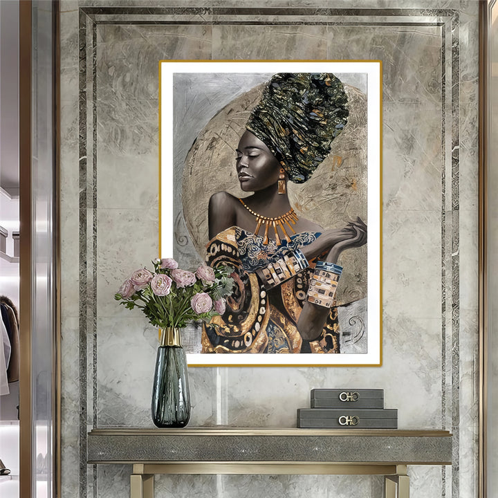 Black African Woman Abstract Painting
