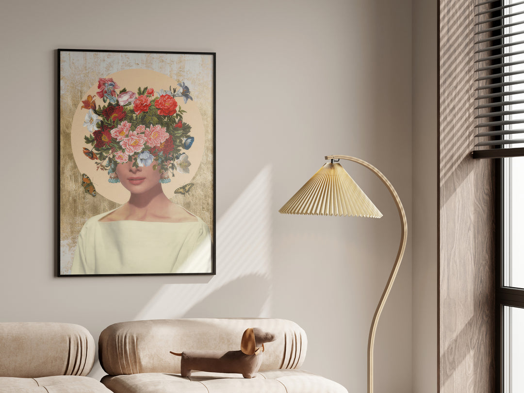 Abstract Floral Head Woman Canvas Print
