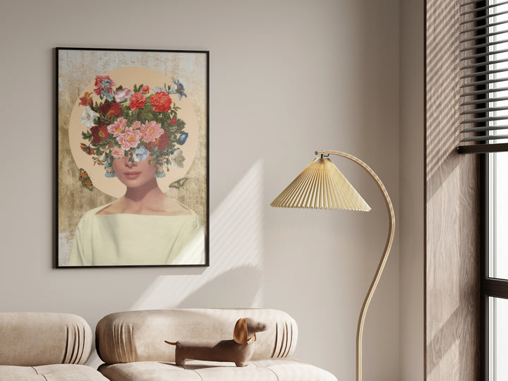 Abstract Floral Head Woman Canvas Print
