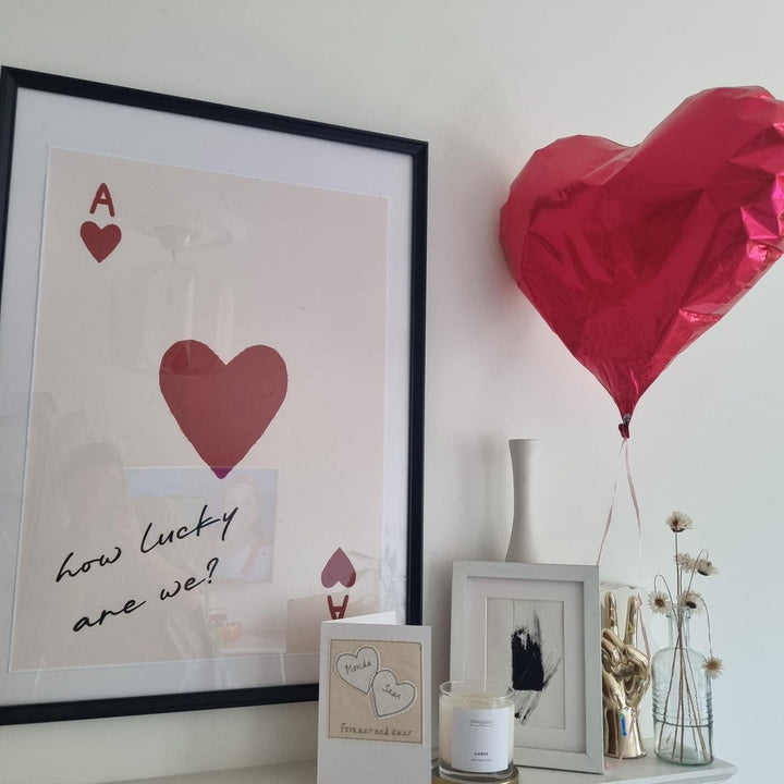 High-quality print for living spaces and bedrooms with hearts