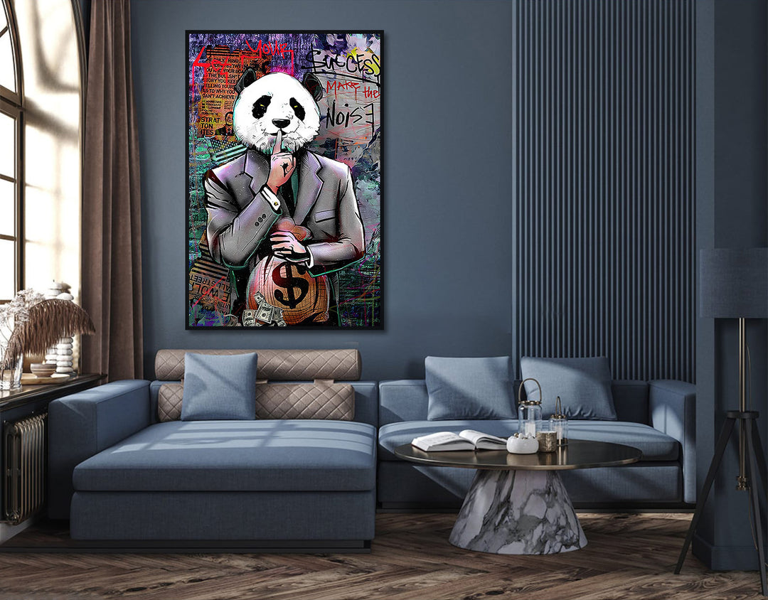 Success Panda Graffiti Pop Canvas Print