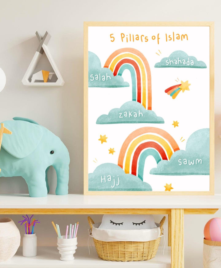 5 Pillars of Islam Print | Islamic Kids Print | Children's Wall Art | Nursery Decor