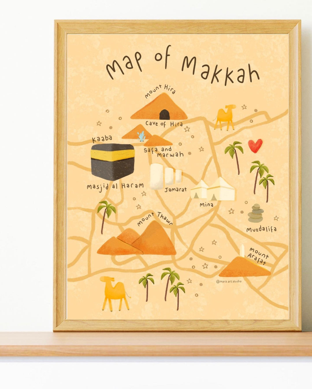 Makkah & Medina Map Prints | Islamic Kids Wall Art | Children's Room Decor | Islamic Nursery Decor