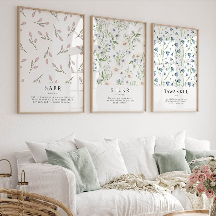 Inspiring Islamic Wall Art - Floral Islamic Art - Muslim Home Decor