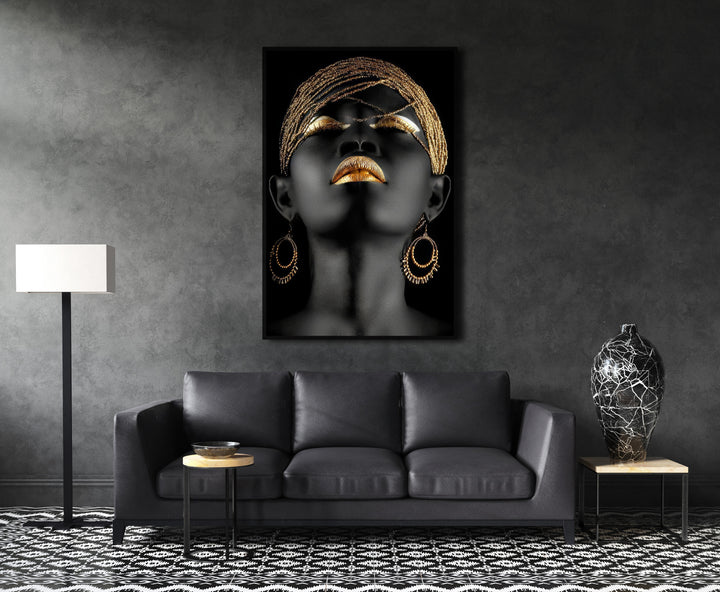 African Woman Modern Gold Canvas Print