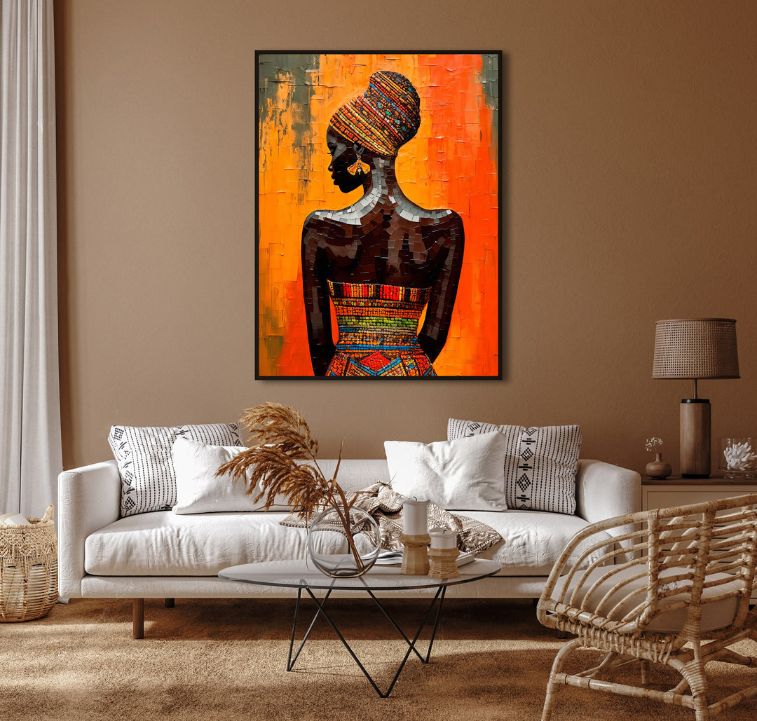 Black African Woman Abstract Canvas Print