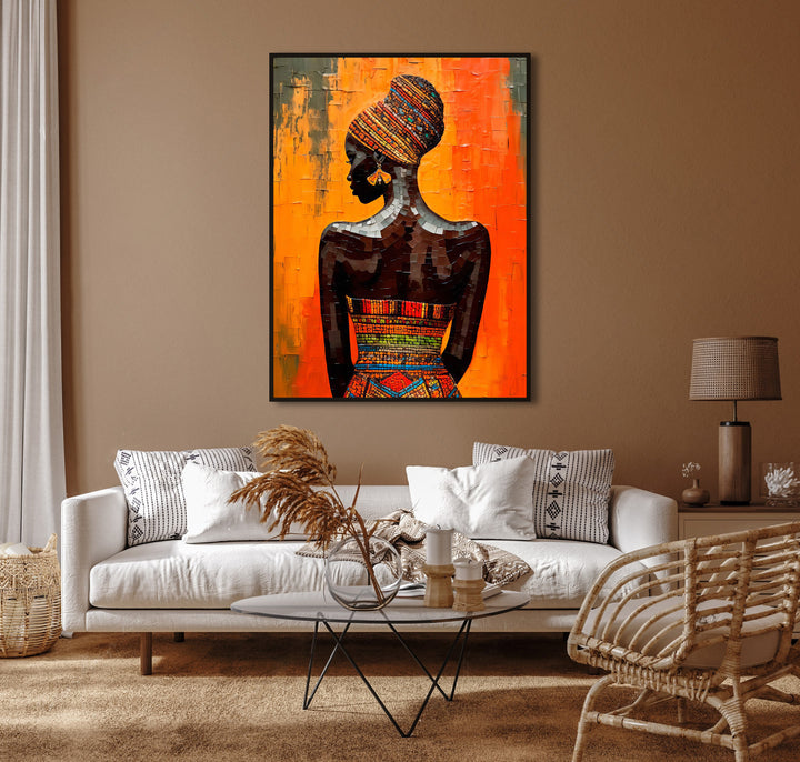 Black African Woman Abstract Canvas Print