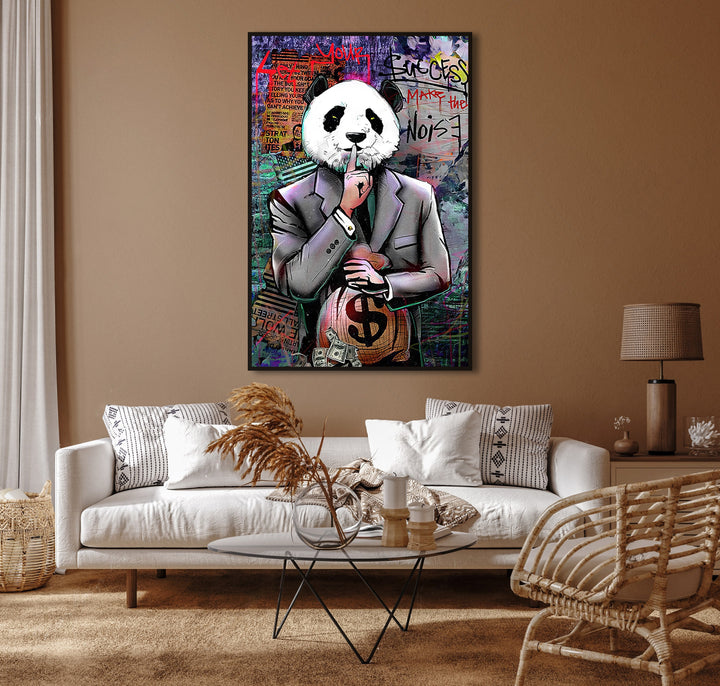 Success Panda Graffiti Pop Canvas Print