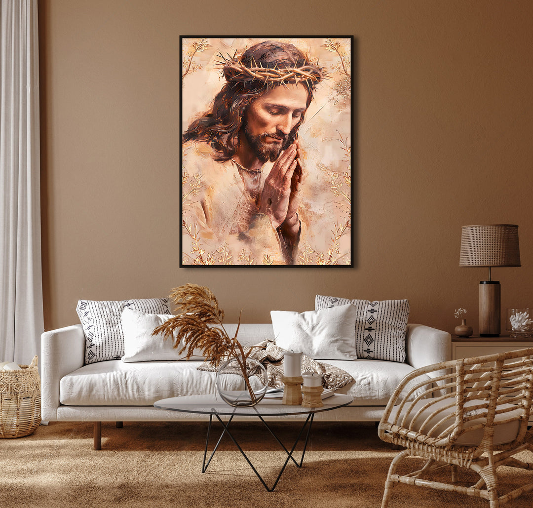 Jesus Praying Religious Sacred Art