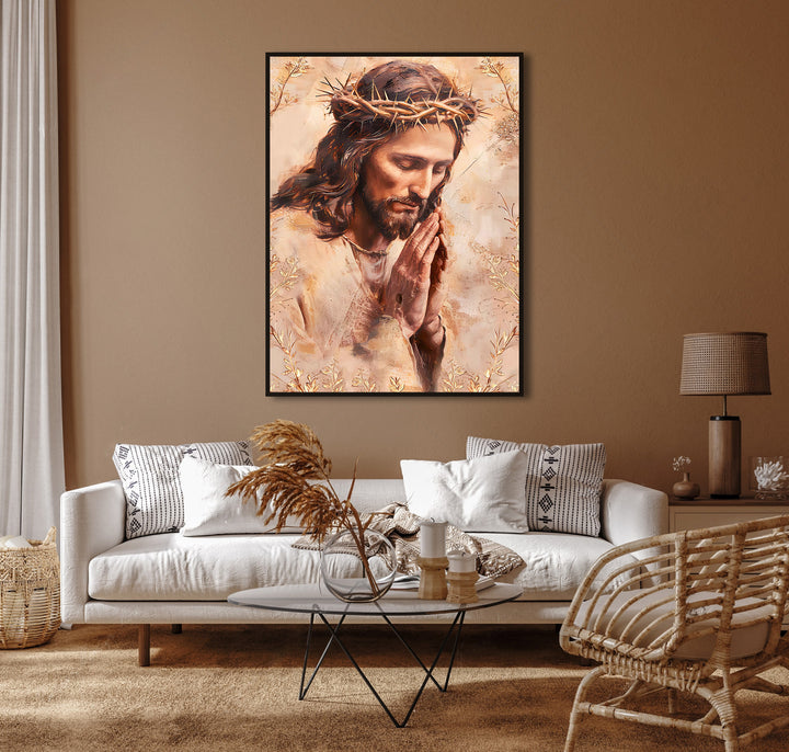 Jesus Praying Religious Sacred Art