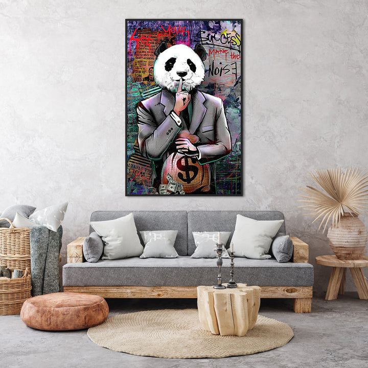 Success Panda Graffiti Pop Canvas Print