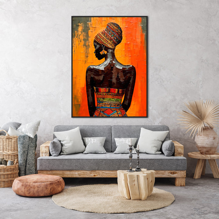 Black African Woman Abstract Canvas Print