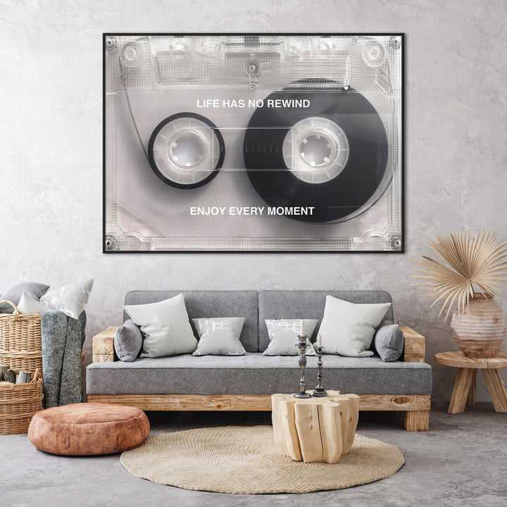 Life Has No Rewind Motivational Canvas Print