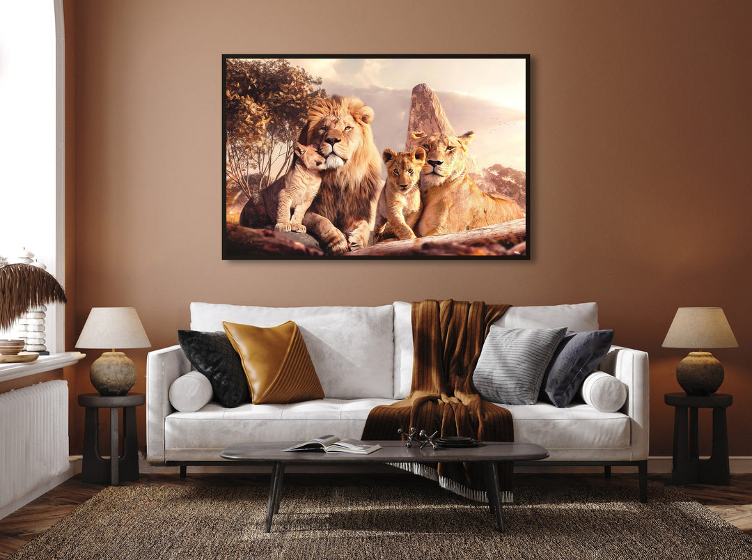 Roaring Cozy Lion Family Wall Art