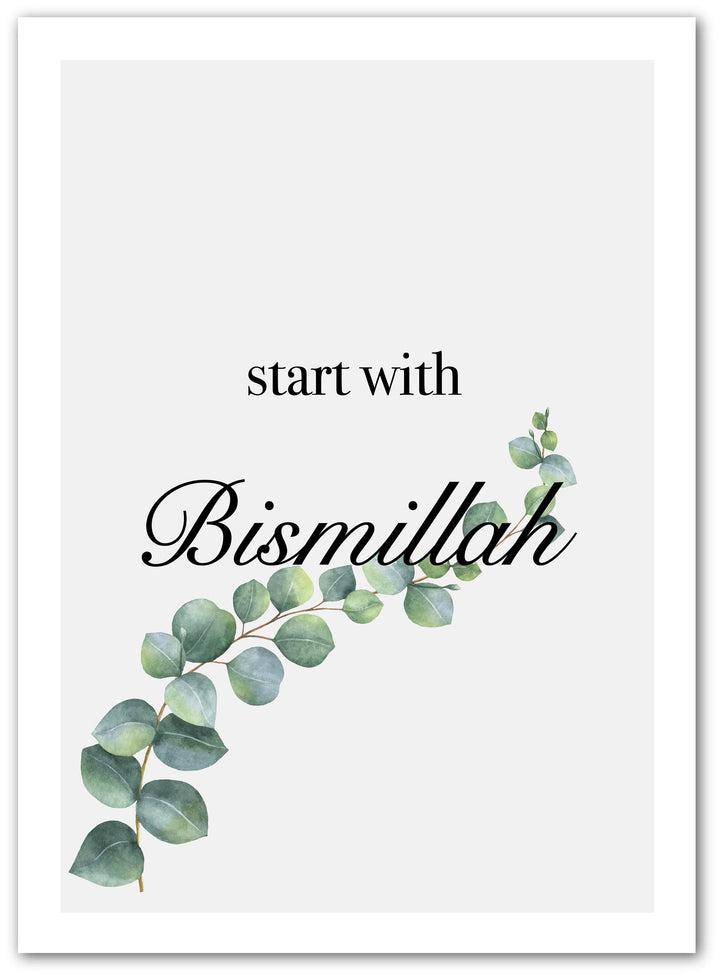 Start with Bismillah | Floral Islamic Murals & Posters | Islamic Gifts & Decor