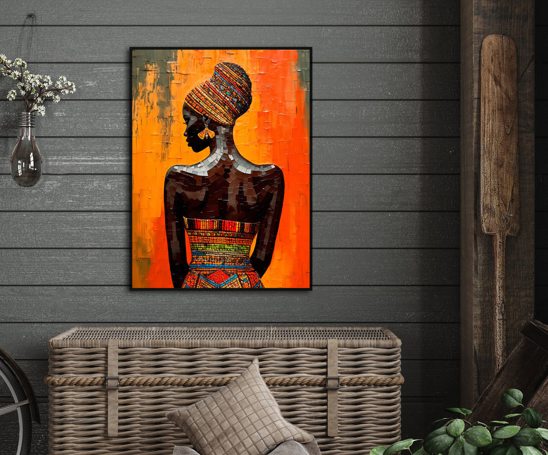 Black African Woman Abstract Canvas Print