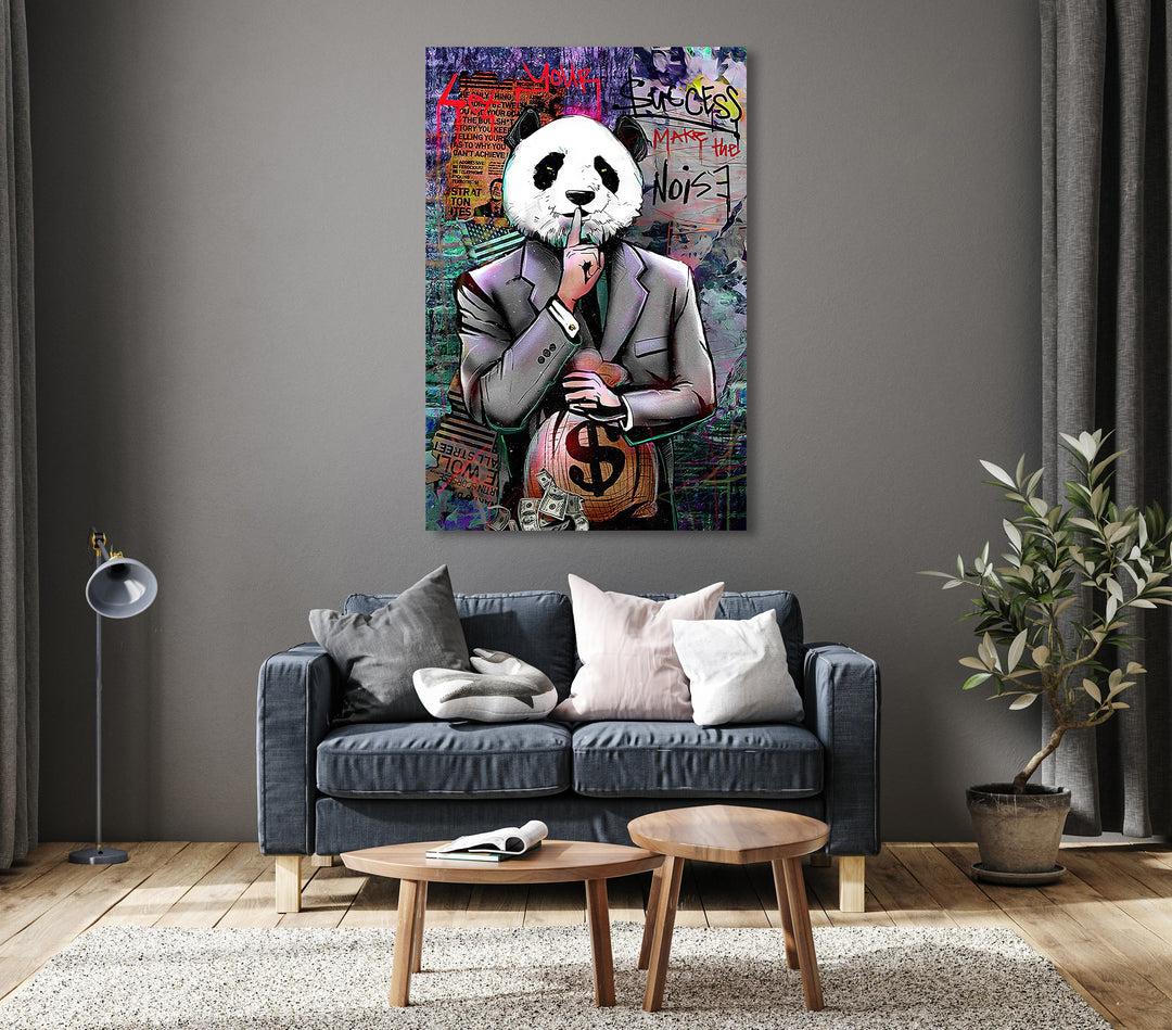 Success Panda Graffiti Pop Canvas Print
