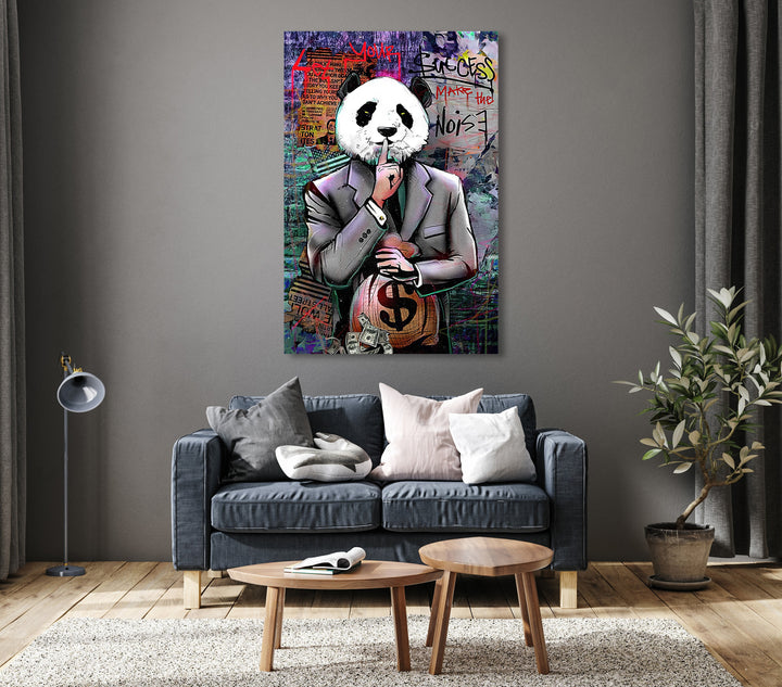 Success Panda Graffiti Pop Canvas Print