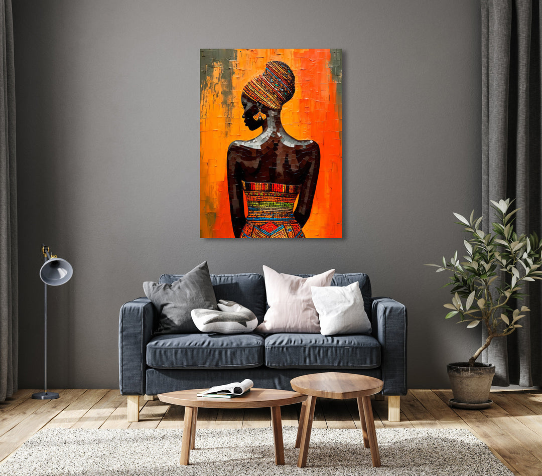 Black African Woman Abstract Canvas Print