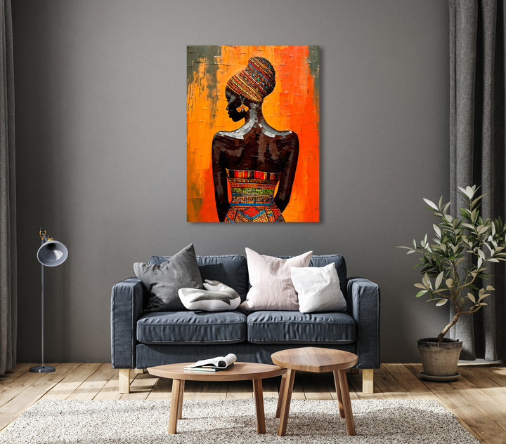 Black African Woman Abstract Canvas Print