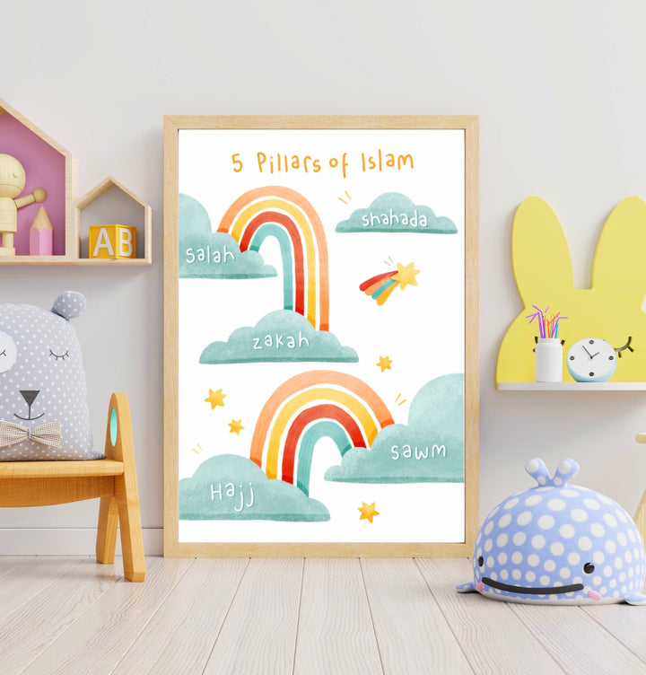 5 Pillars of Islam Print | Islamic Kids Print | Children's Wall Art | Nursery Decor