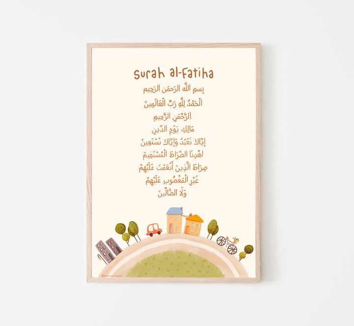 Surah Fatiha Print | Islamic Kids Wall Art | Children's Eid Gift | Ramadan Gift for Kids | Surah Fatihah Nursery Decor