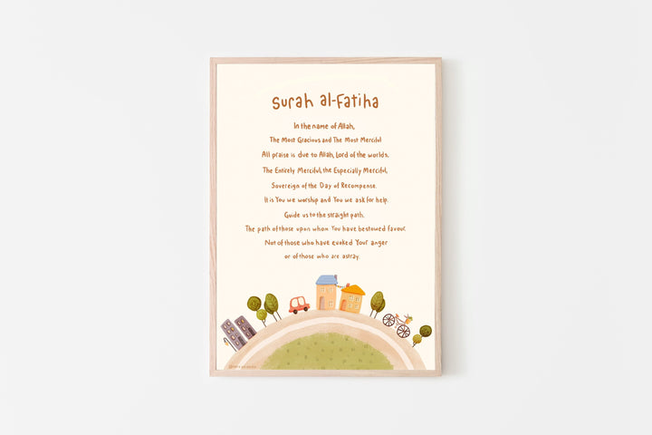 Surah Fatiha Print | Islamic Kids Wall Art | Children's Eid Gift | Ramadan Gift for Kids | Surah Fatihah Nursery Decor