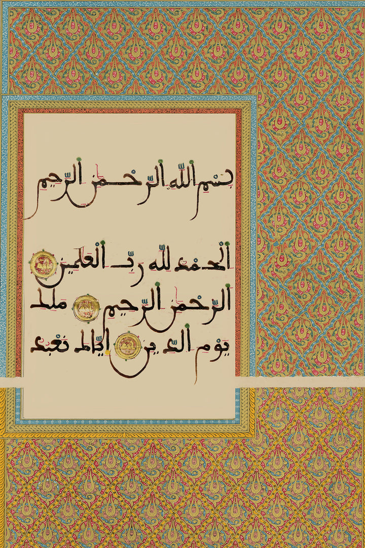 High-contrast black ink Arabic calligraphy against pale backdrop