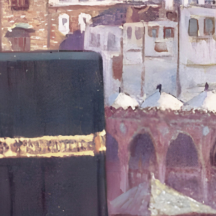 Premium Islamic wall art for home decor showcasing Kaaba Mekka