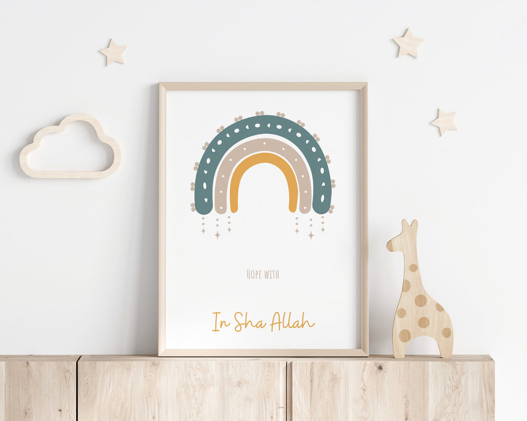 Islamic Nursery Art Set (Bismillah, Affirmation, Islamic Poster Set)