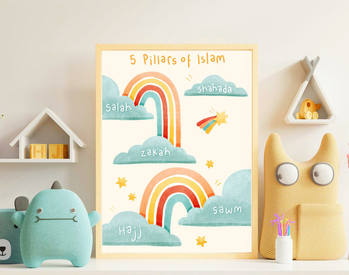 5 Pillars of Islam Print | Islamic Kids Print | Children's Wall Art | Nursery Decor