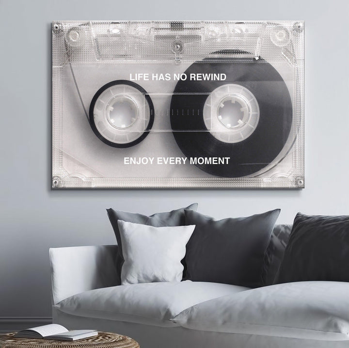 Life Has No Rewind Motivational Canvas Print