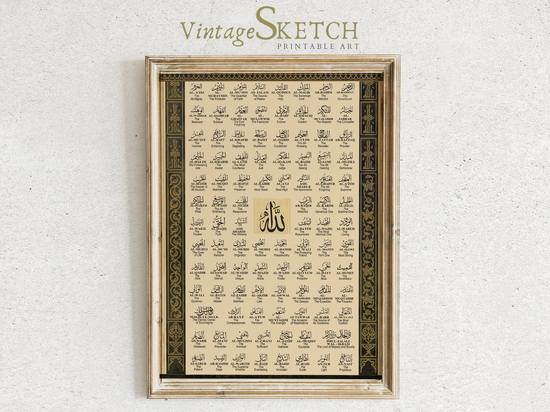 Detailed strokes and diacritical marks in Islamic calligraphy artwork