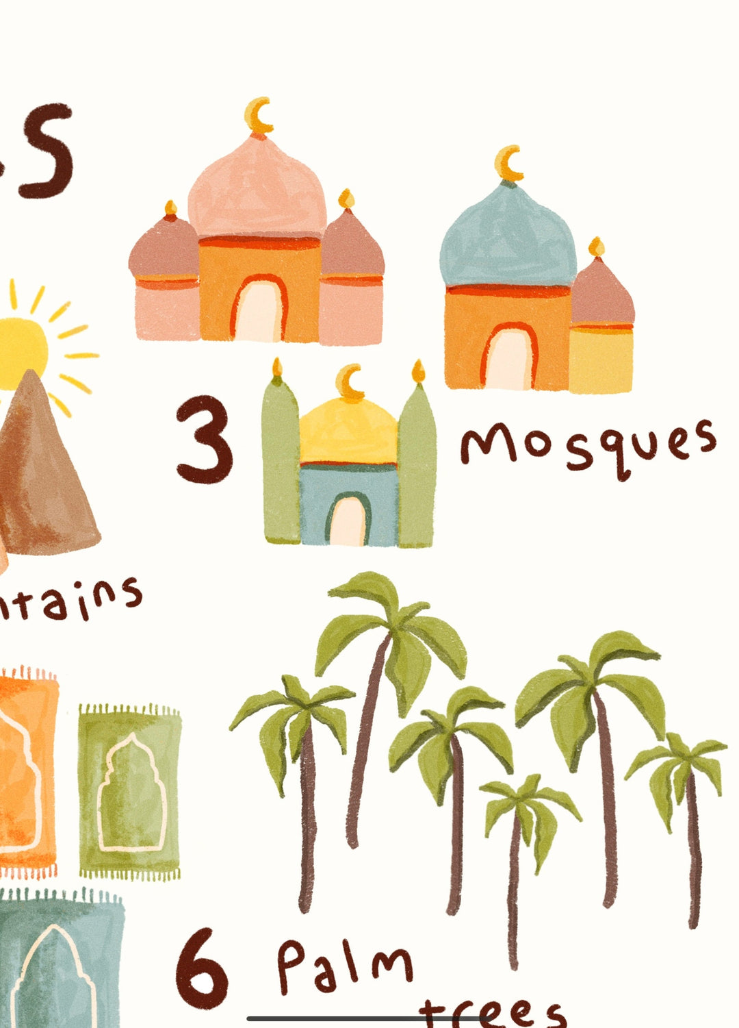 Numbers Islamic Kids Print | Children's Wall Art | Islamic Nursery Decor