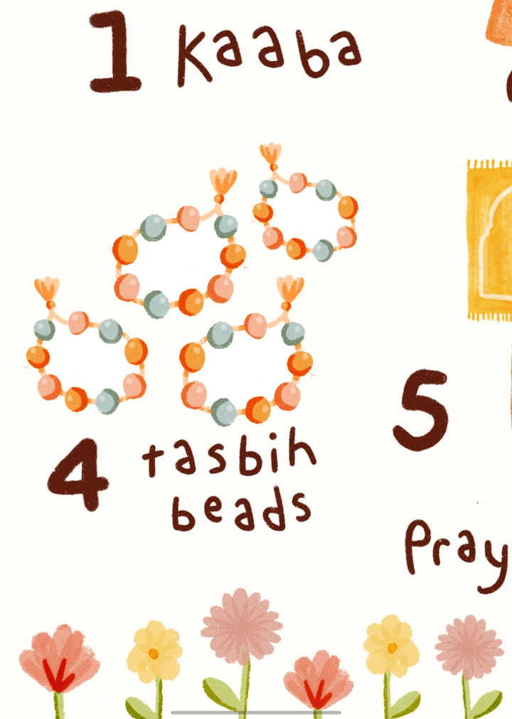 Numbers Islamic Kids Print | Children's Wall Art | Islamic Nursery Decor