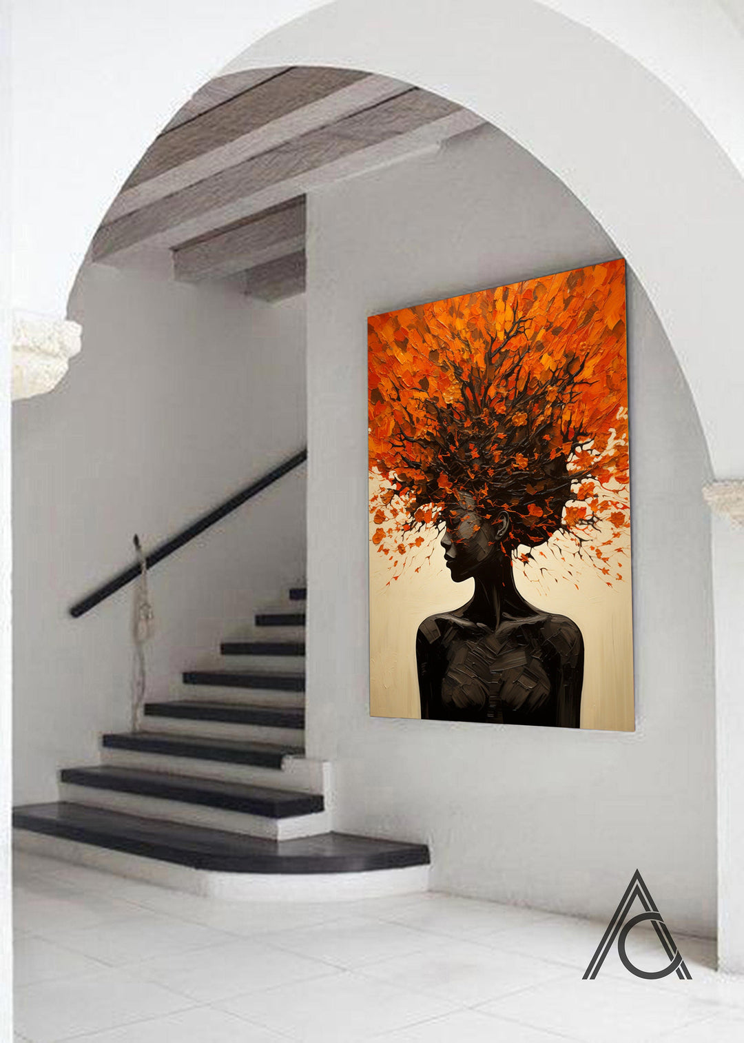 premium Black Lady portrait on canvas for home decor