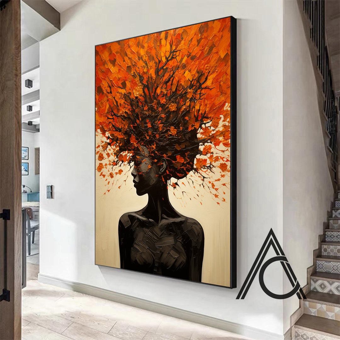 luxury wall art with a colorful female figure