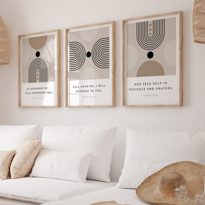 Inspiring Islamic Quotes Wall Art - Abstract Islamic Wall Art - Muslim Home Decor