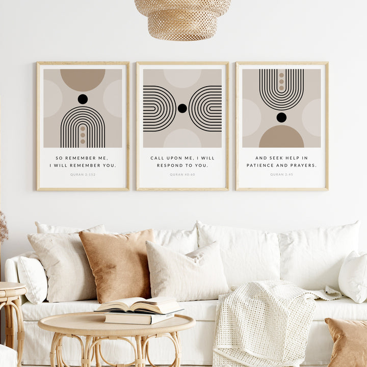 Inspiring Islamic Quotes Wall Art - Abstract Islamic Wall Art - Muslim Home Decor