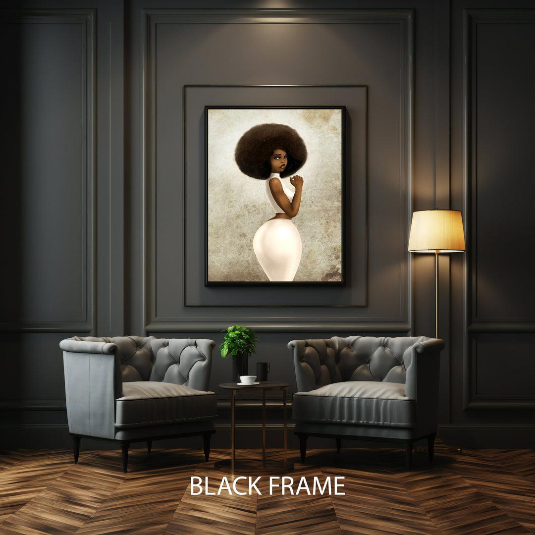 Premium artist-grade canvas print of Black Princess Queen African Woman