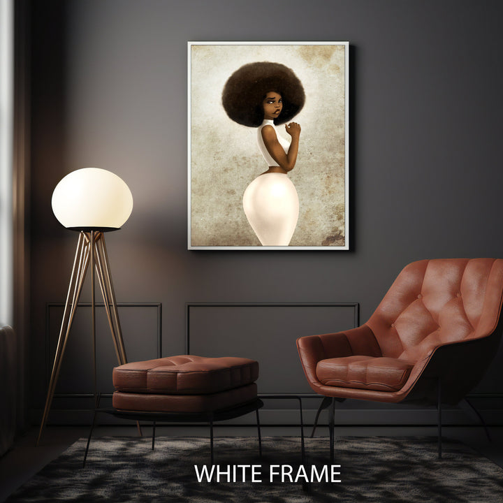 Decorative ethnic wall art featuring Black Princess Queen African Woman canvas