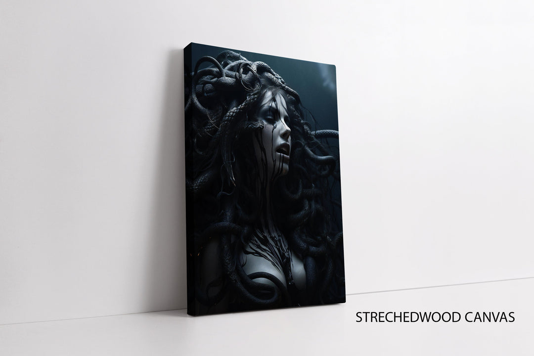 Abstract Greek myth Medusa canvas artwork ready to hang