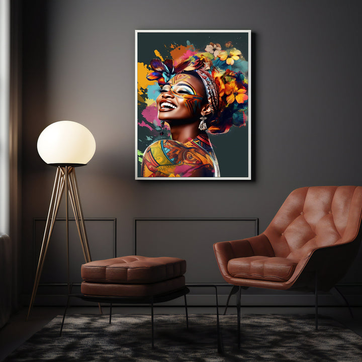 Vivid African portrait wall art for living spaces