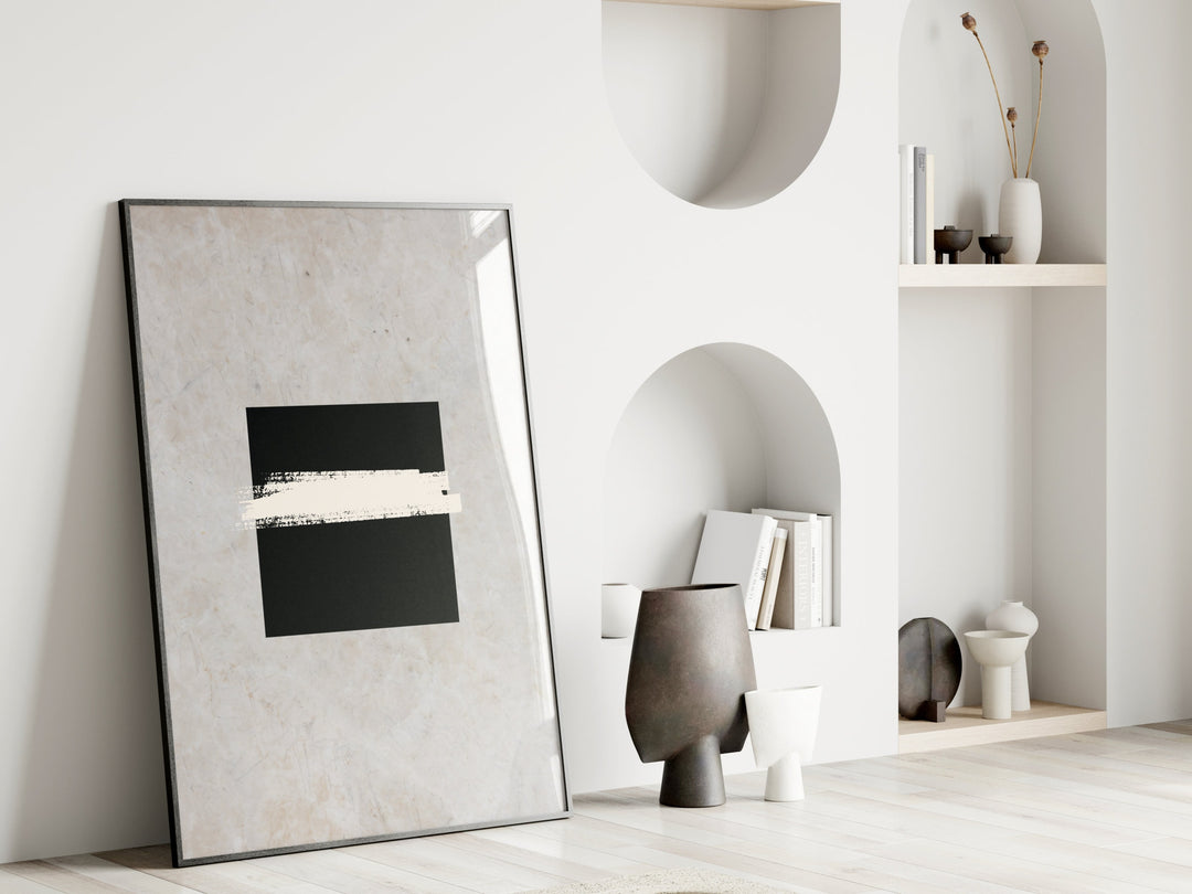 Neutral-toned Kaaba poster with clean lines and calm vibe